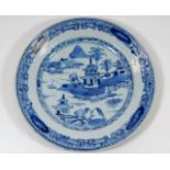 A 19thC. Chinese blue & white plate 9in diameter