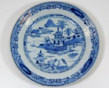 A 19thC. Chinese blue & white plate 9in diameter