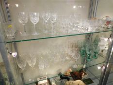 A large quantity of glassware, contents of two she