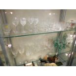 A large quantity of glassware, contents of two she