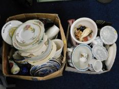 Two boxes of various ceramics including vintage je