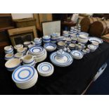 A large quantity of blue & white Cornishware inclu