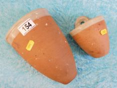 Two pottery Wenford Bridge pottery wall sconces