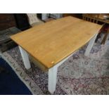 A Peter Blomfield kitchen table with painted legs