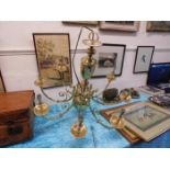 A large brass Christopher Wray light fitting