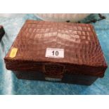 A faux crocodile leather vanity case a/f