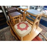 Seven various vintage stools