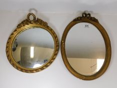 Two decorative gilt framed mirrors