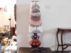 A large West German retro pottery lamp with origin