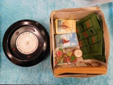 A vintage roulette wheel in box