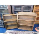 Two small wooden bookcases
