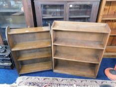 Two small wooden bookcases