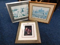 Three prints, to by Lowry & one by R. O. Lenkiewic