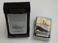 A Titanic Zippo lighter & one other