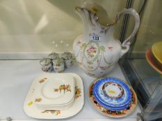 A large water jug, an art deco sandwich set & other china