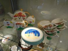 An art deco style pottery tea set