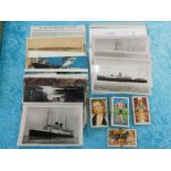 A quantity of shipping photographs & cigarette car