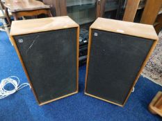 A pair of teak cased MS HIFI speakers