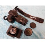 A Sony A200 SLR camera & Tamron 70-300mm 18-70mm l