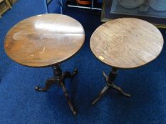 Two 19thC. pedestal tables, one with tilt top