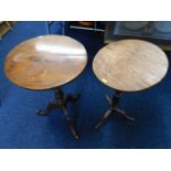 Two 19thC. pedestal tables, one with tilt top