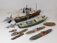 A Concorde model & a quantity of model boats & shi