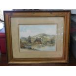 A framed watercolour of Lintern Abbey, Monmouthshi