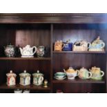 A quantity of collectable teapots including Sadler