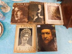 Five large art books including Rembrandt