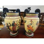 A pair of decorative Greek style vases