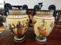 A pair of decorative Greek style vases