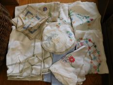 A bag of vintage linen