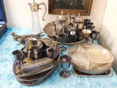 A large quantity of silver plated wares including