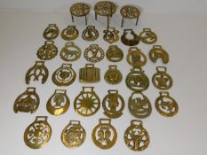 A quantity of mixed horse brasses & other brass