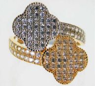 An 18ct two colour gold ring with diamond 4.5g approx. 1ct diamond size P