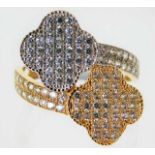 An 18ct two colour gold ring with diamond 4.5g approx. 1ct diamond size P