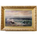 A large c.1910 painting of coastal seascape set wi