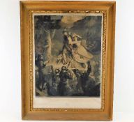 A 19thC. gilt framed print titled "The Escape of A