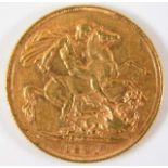 A Victorian 1891 full gold sovereign
