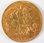 A Victorian 1891 full gold sovereign