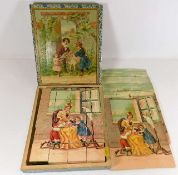 An antique childs building block game