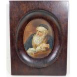 A framed miniature watercolour on ivory panel depi