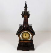 A Junghans German walnut lighthouse clock with ena