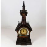 A Junghans German walnut lighthouse clock with ena