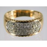 A 9ct gold ring set with diamonds 2.6g size O