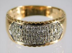 A 9ct gold ring set with diamonds 2.6g size O