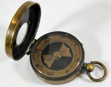 A Francis Barker & Son brass compass "The Guide"