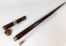 A Gentleman's tippler cane with alcohol flask & drinking glass