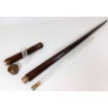 A Gentleman's tippler cane with alcohol flask & drinking glass