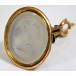 An 18thC. yellow metal seal, tests as high carat g